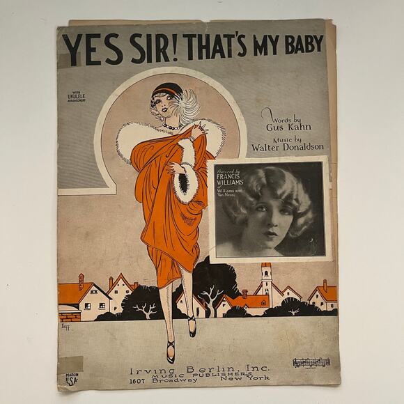 None and/or Unknown Other - Yes Sir That's My Baby Gus Kahn Walter Donaldson 1925 Antique Sheet Music SV26-1